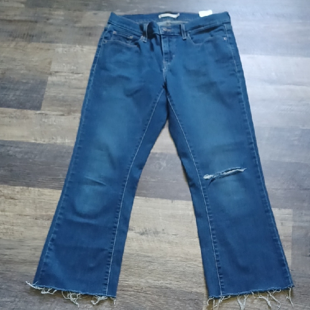 Levi's Curvy Bootcut Ankle Fray Jeans